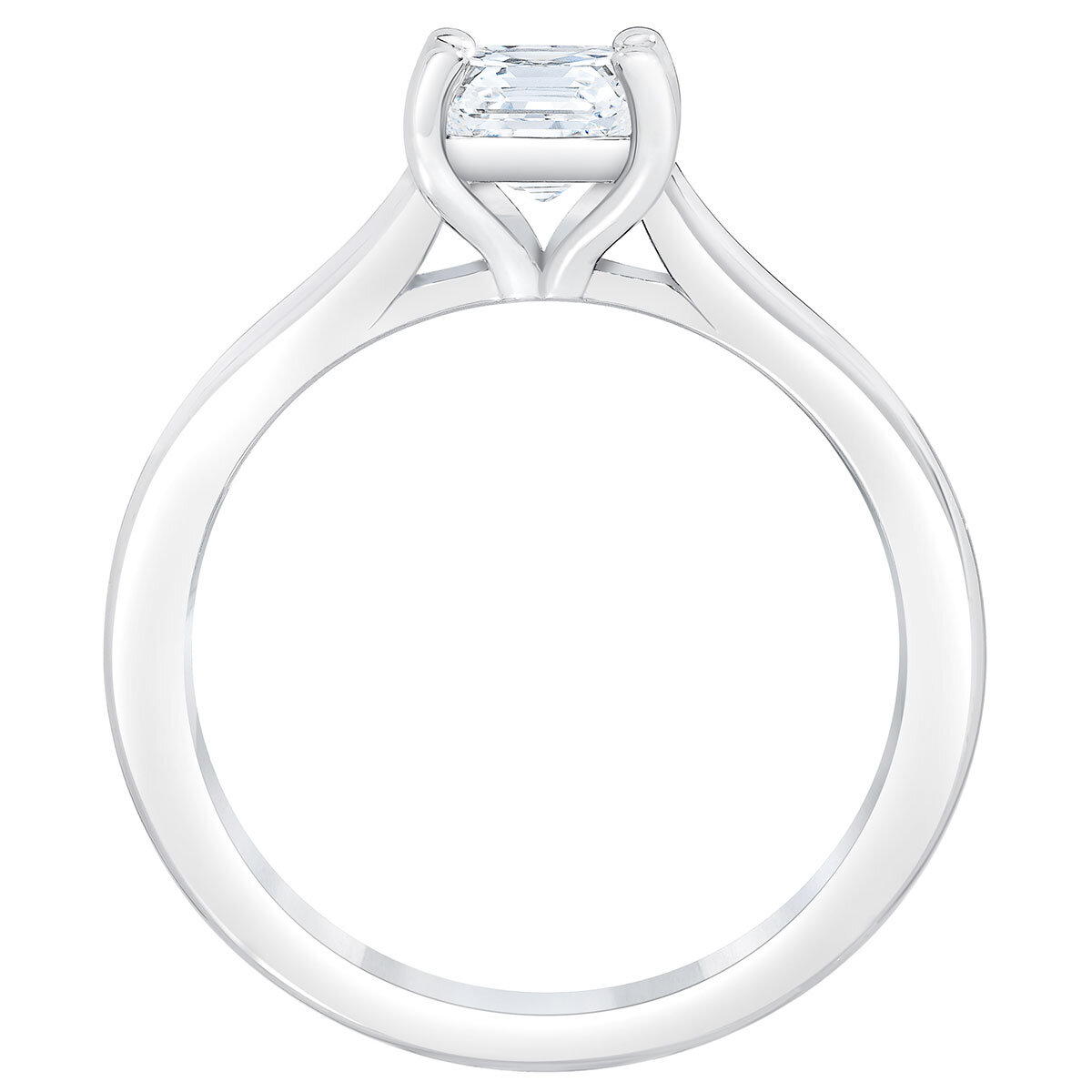 1.00ct Asscher Cut Diamond Solitaire Ring, Platinum