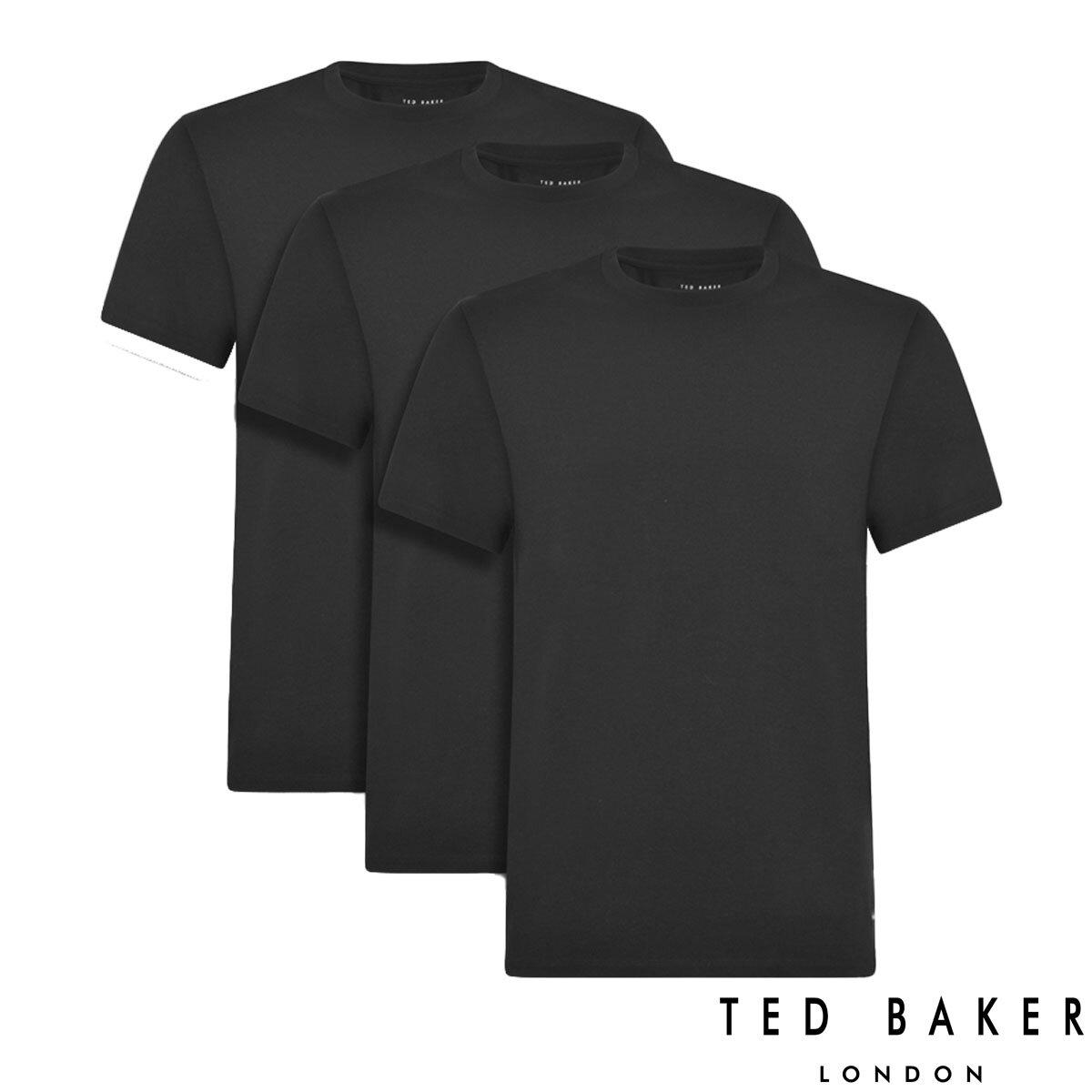 Ted Baker Men's T-Shirt, 3 Pack in Black, Medium