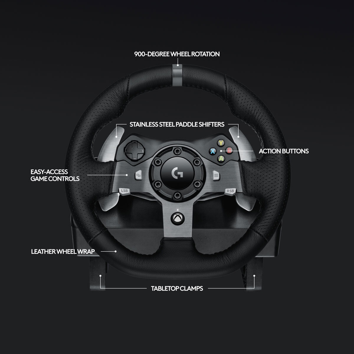 Logitech G920 Driving Force Gaming Steering Wheel & Pedal Compatible with Xbox Series X & One