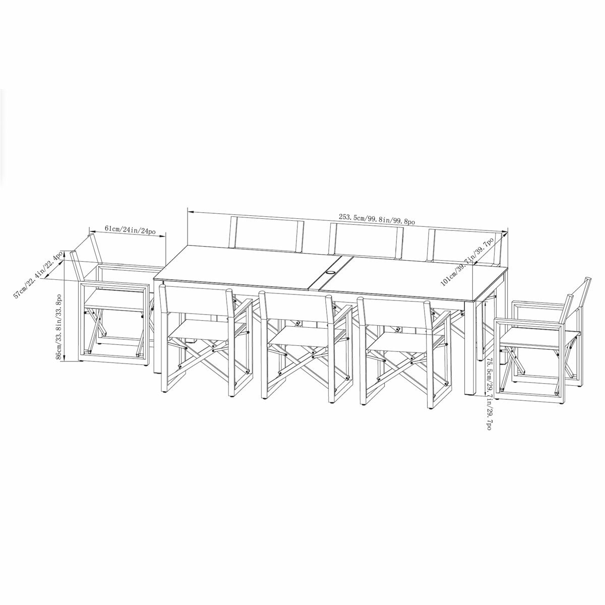 SunVilla Anchor 9 Piece Sling Dining Set + Cover SunVilla Anchor 9 Piece Sling Dining Set + Cover