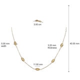 14ct Yellow Gold Diamond Cut Bead Necklace  