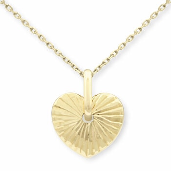 14ct Yellow Gold Textured Heart Drop Pendant 14ct Yellow Gold Textured Heart Drop Pendant