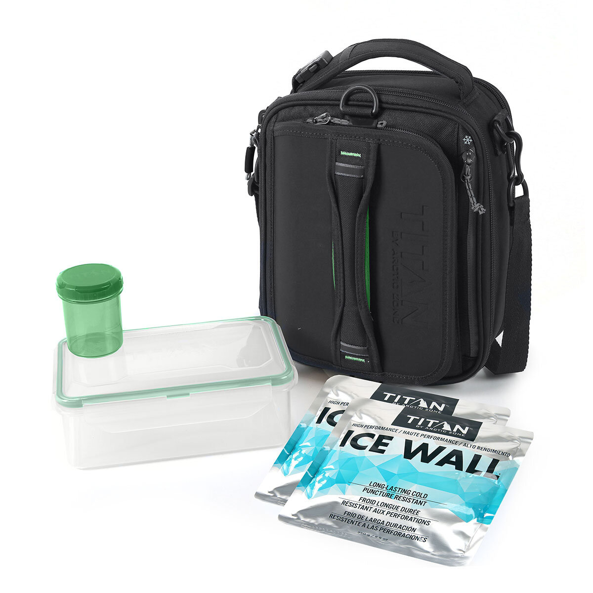 Titan Expandable Lunchbox with Ice Walls in Black Costc