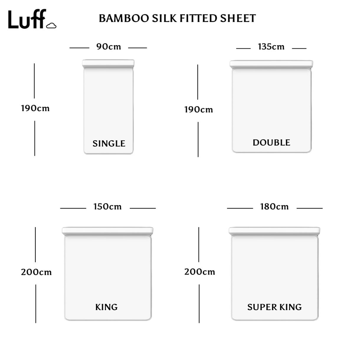 Luff 700 Thread Count 100% Organic Bamboo Deep Fitted White Sheet