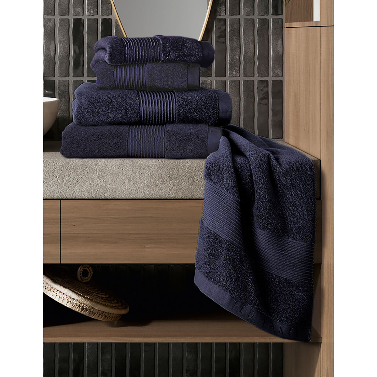 Ted Baker Hand Towels 2 Pack in Navy 50 x 90 cm Costco UK