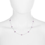 Round Cut Amethyst Neclace, 14ct White Gold