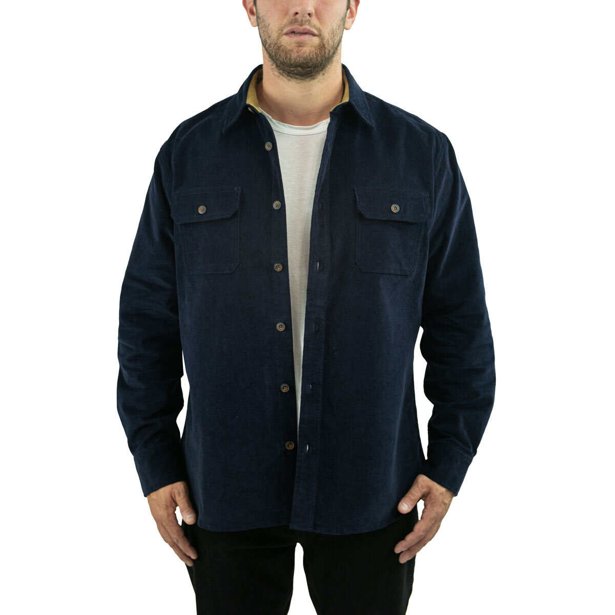 Jachs Men's Cord Shirt in Navy