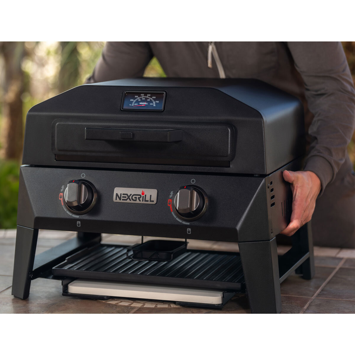 Nexgrill Fortress 2 Burner 4-in-1 BBQ Grill & Pizza Oven + Griddle + Grill Plate + Cover Nexgrill Fortress 2 Burner 4-in-1 BBQ Grill & Pizza Oven + Griddle + Grill Plate + Cover