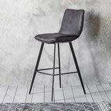 Gallery Henley Grey Faux Leather Bar Stool, 2 Pack