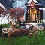 Indoor/Outdoor 4ft (124cm) Christmas Lifesize LED Reindeers - Set of 2