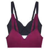 Carole Hochman Seamless Bra 2 Pack in Black & Pink