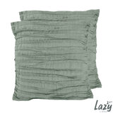 Lazy Linen 100% Washed Linen Cushion 2 Pack in Sage Green 