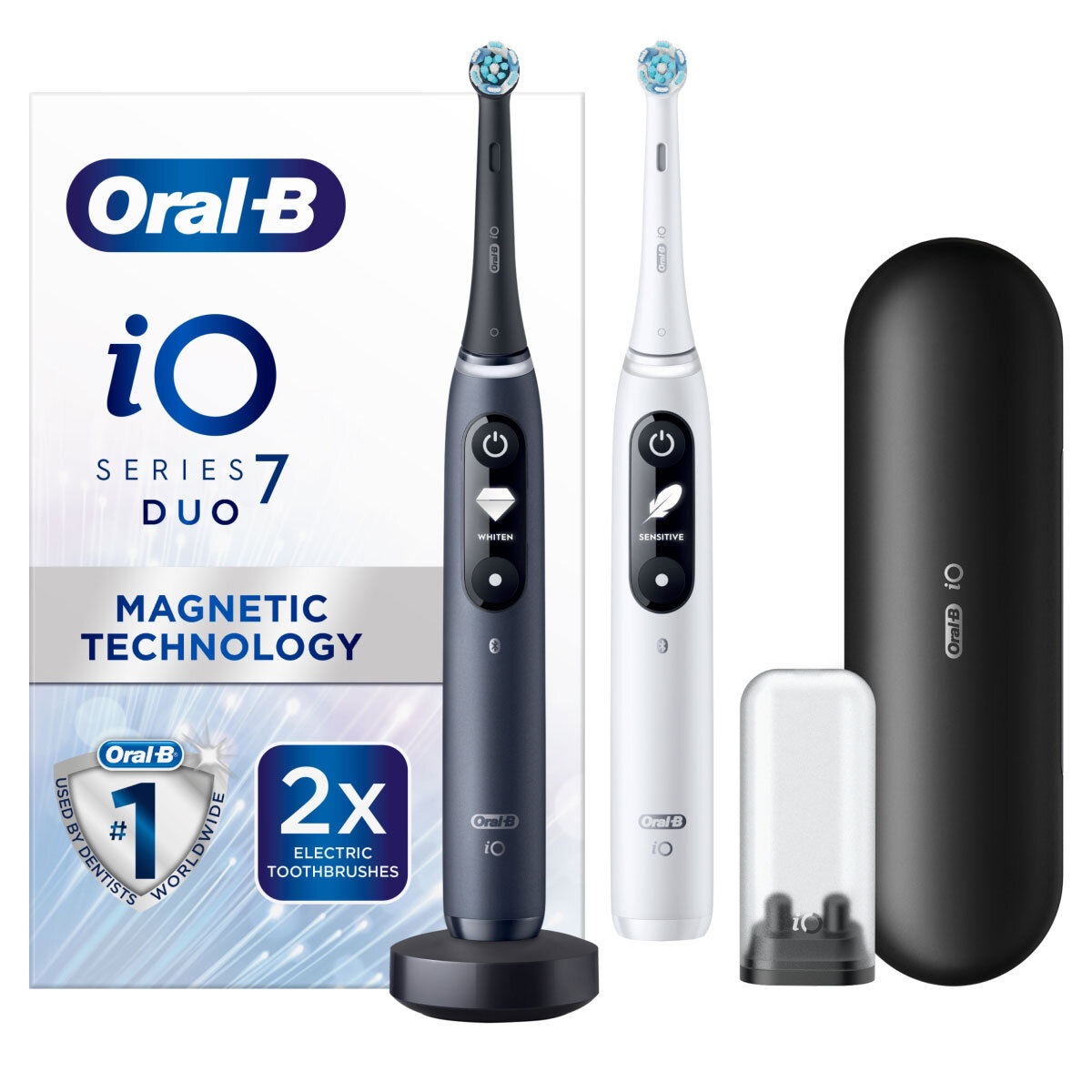 Oral B iO7 Duo Pack White and Black Toothbrushes