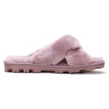 Kirkland Signature Ladies Shearling Slider Slipper in Purple