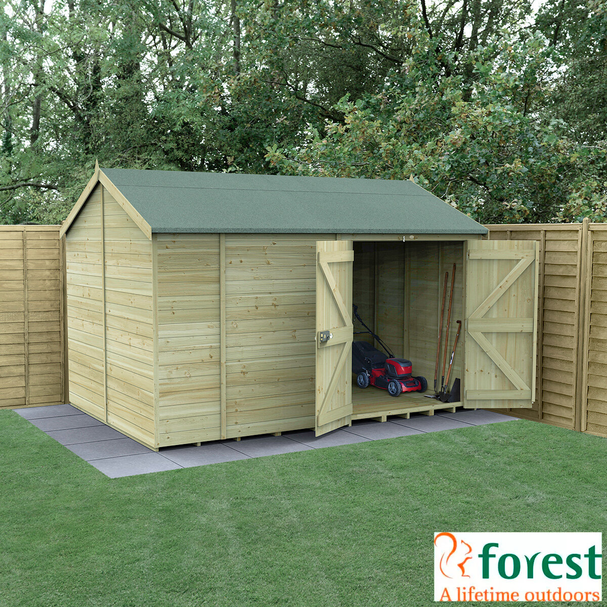 Forest Garden Timberdale 12ft x 8ft 3" (3.6 x 2.5m) Tongue & Groove Wooden Storage Shed