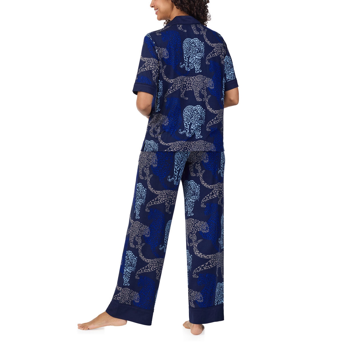 DKNY Ladies Notch Collar 3 Piece PJ Set in Animal Print DKNY Ladies Notch Collar 3 Piece PJ Set in Animal Print