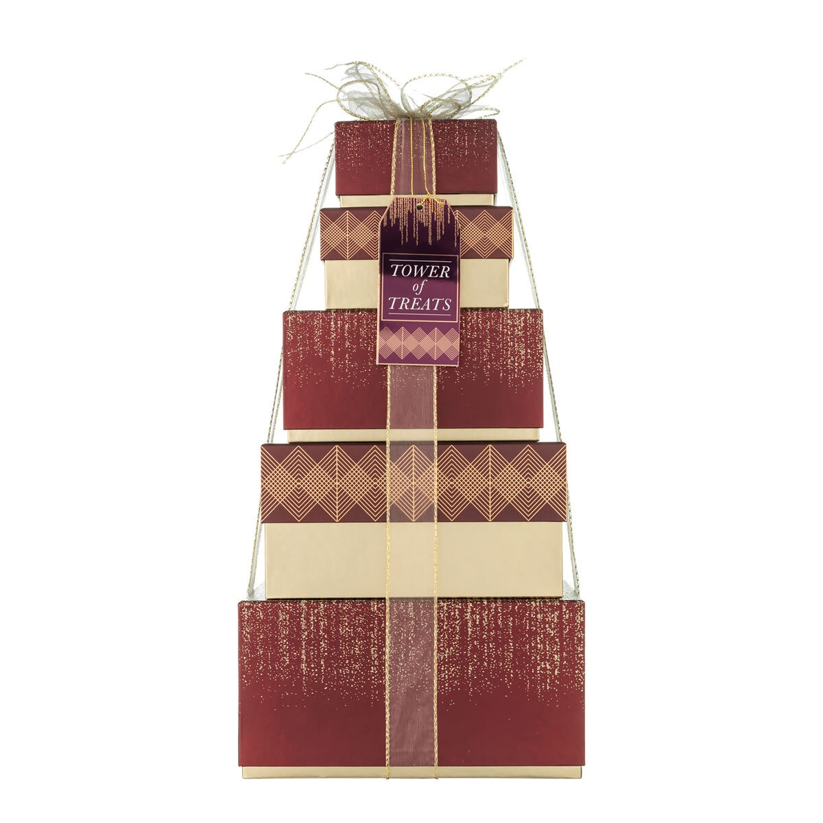 Festive Tower of Treats in Red Festive Tower of Treats in Red