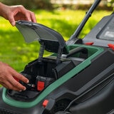 Bosch Rotak 36V (4Ah) 43cm Hand-Propelled Cordless Battery Lawnmower with 2 x 4Ah Battery and Charger Bosch Rotak 36V (4Ah) 43cm Hand-Propelled Cordless Battery Lawnmower with 2 x 4Ah Battery and Charger