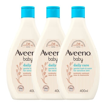 Aveeno Baby Hair & Body Wash, 3 x 400ml