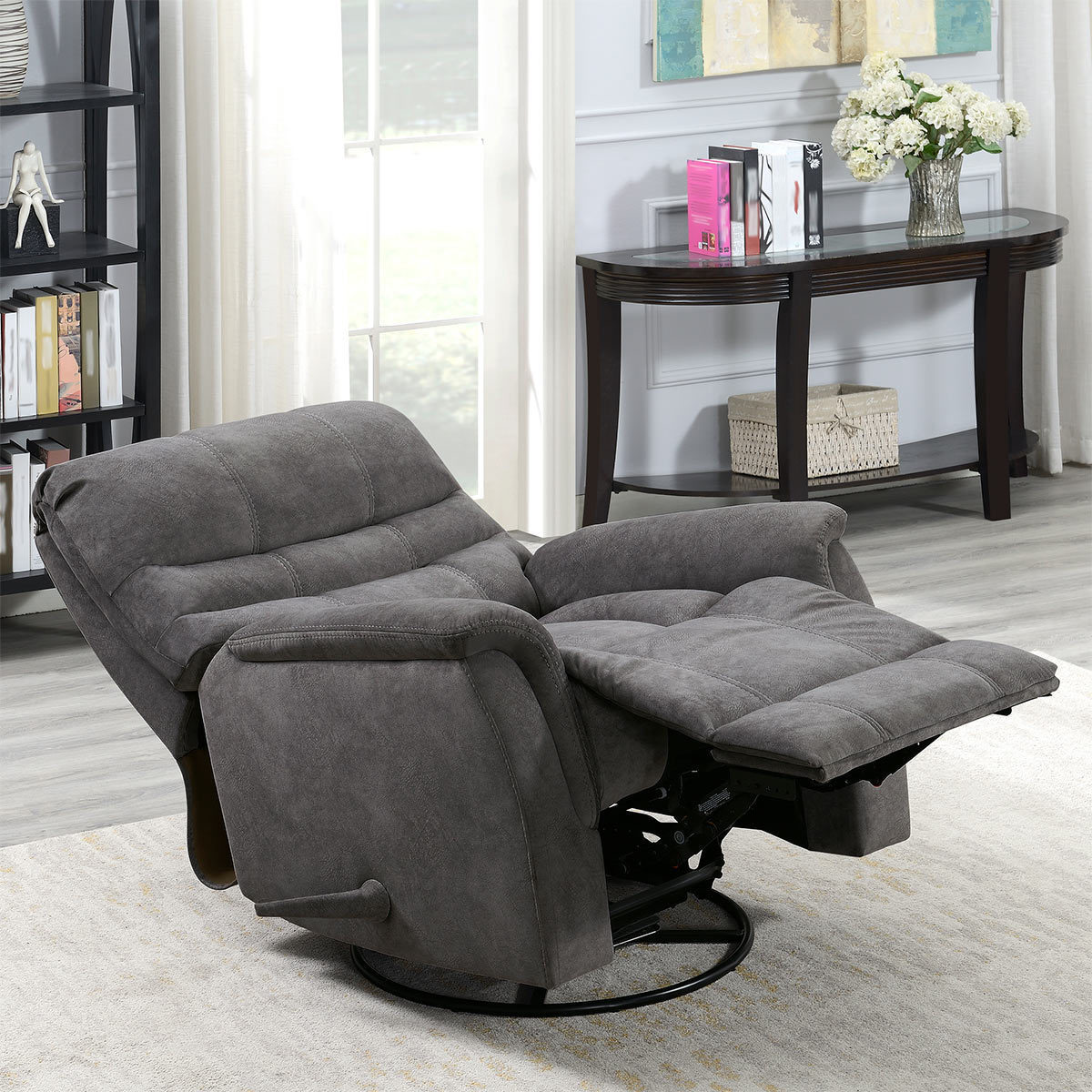 fabric power swivel glider recliner