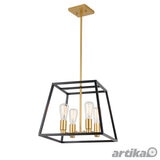 Artika Carter Square Black and Gold Chandelier Light (without bulbs) at costco.co.uk