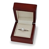 0.64ctw Round Brilliant Cut Diamond Halo Ring, Platinum