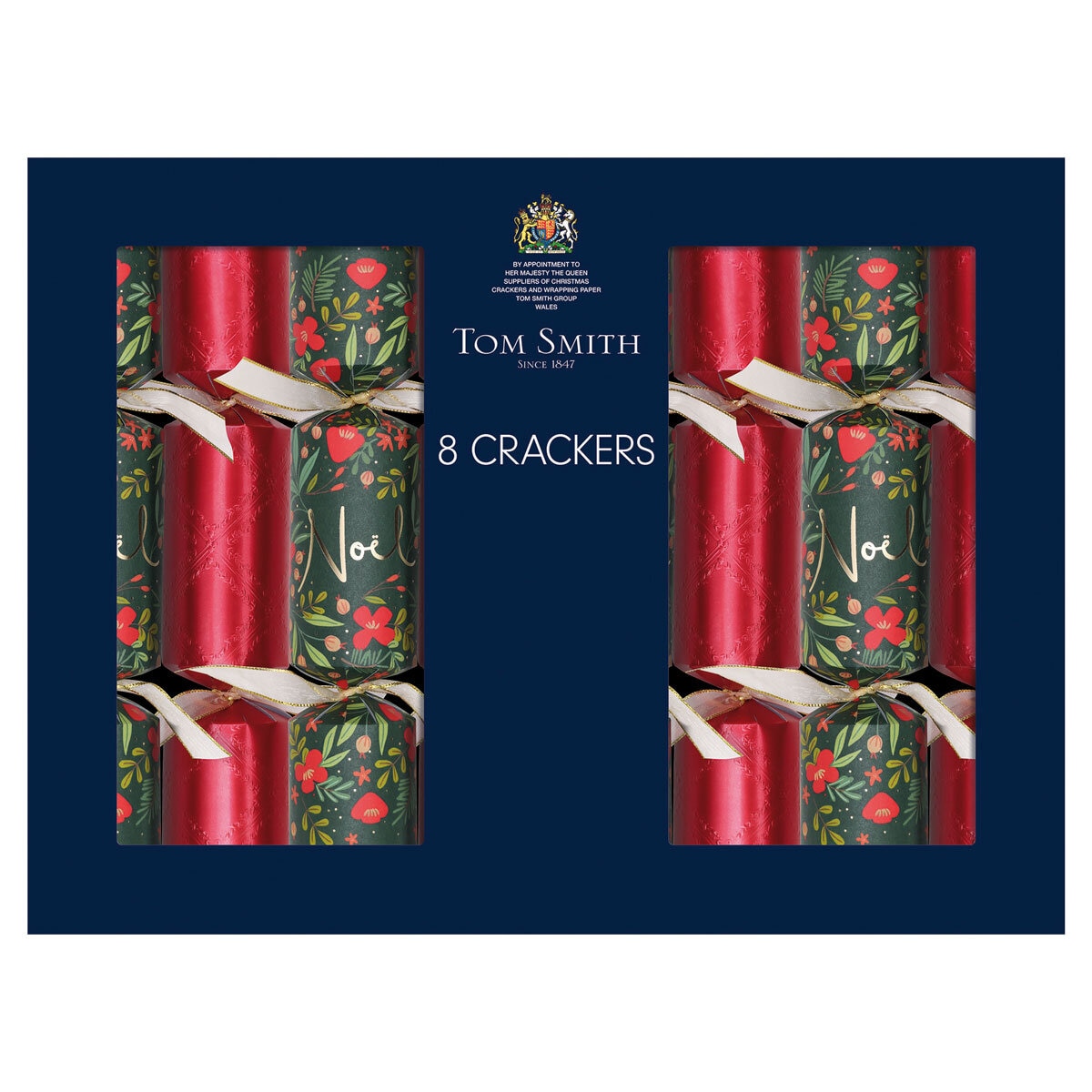 Tom Smith 14 Inch (36cm) Christmas Crackers 8 Pack in Red & Green