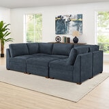 Thomasville Tisdale Blue 6 Piece Modular Fabric Sofa