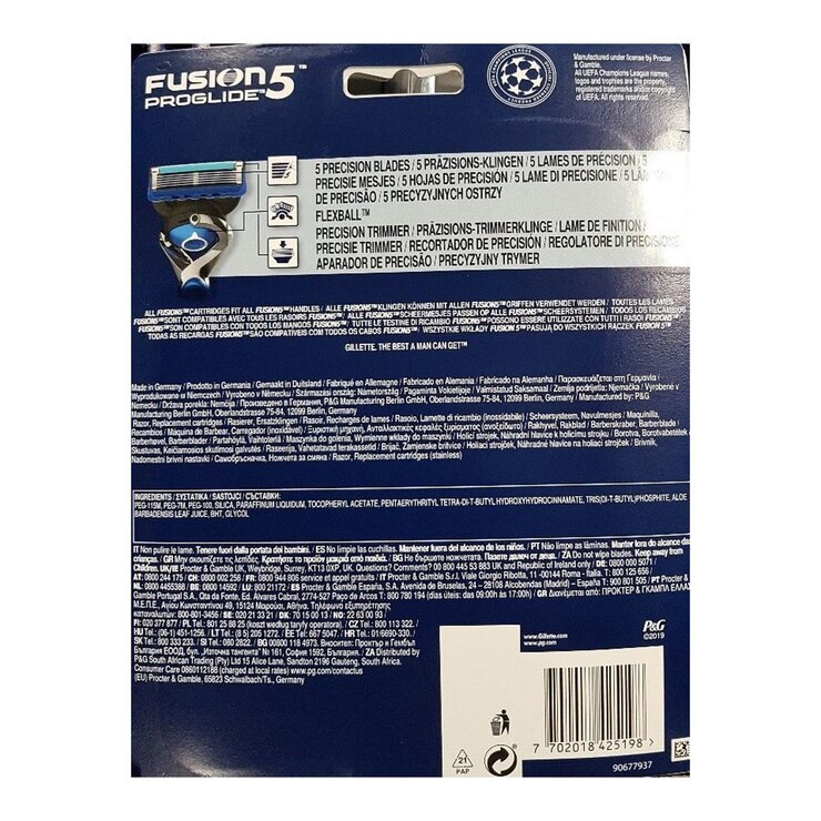 Gillette Fusion5 ProGlide UCL Manual Razor + 10 Blades | Costco UK