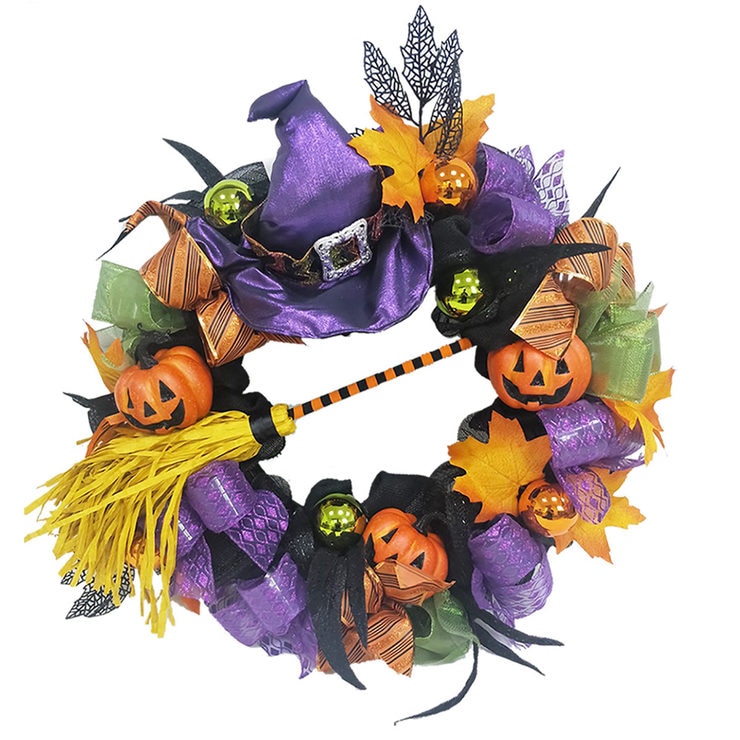 Halloween 24" (60cm) Decorative Witch Wreath Costco UK