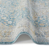 Elegant Heirloom Blue & Ivory Patterned Rug in 2 Sizes 