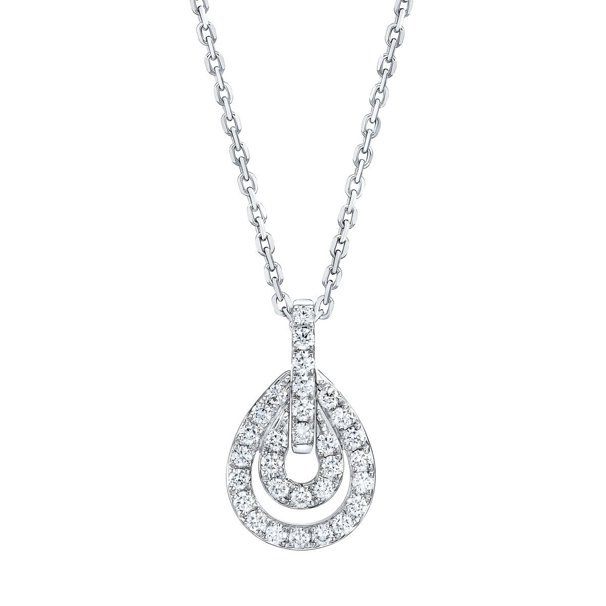 0.50ctw Round Brilliant Cut Diamond Drop Pendant, 14ct White Gold