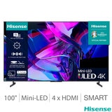 Hisense 100U7KQTUK 100 Inch Mini LED 4K UHD Smart TV