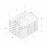 Forest Garden Timberdale 10ft x 8ft 3" (3 x 2.5m) Tongue & Groove Wooden Storage Shed Forest Garden Timberdale 10ft x 8ft 3" (3 x 2.5m) Tongue & Groove Wooden Storage Shed