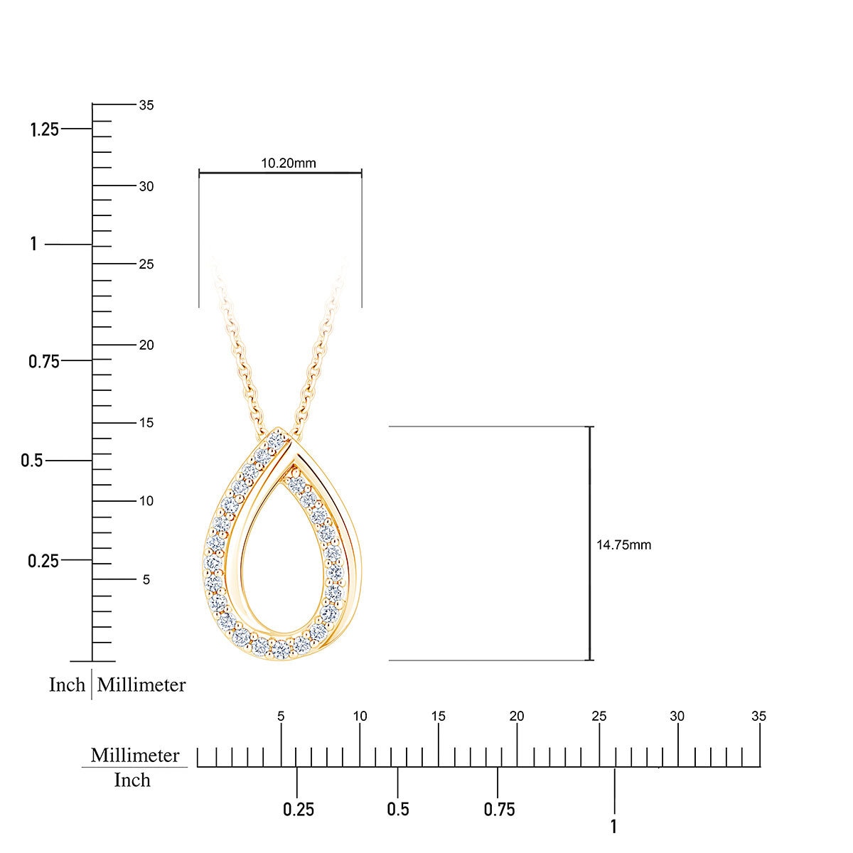 0.15ctw Round Brilliant Cut Diamond Pendant, 14ct Yellow Gold