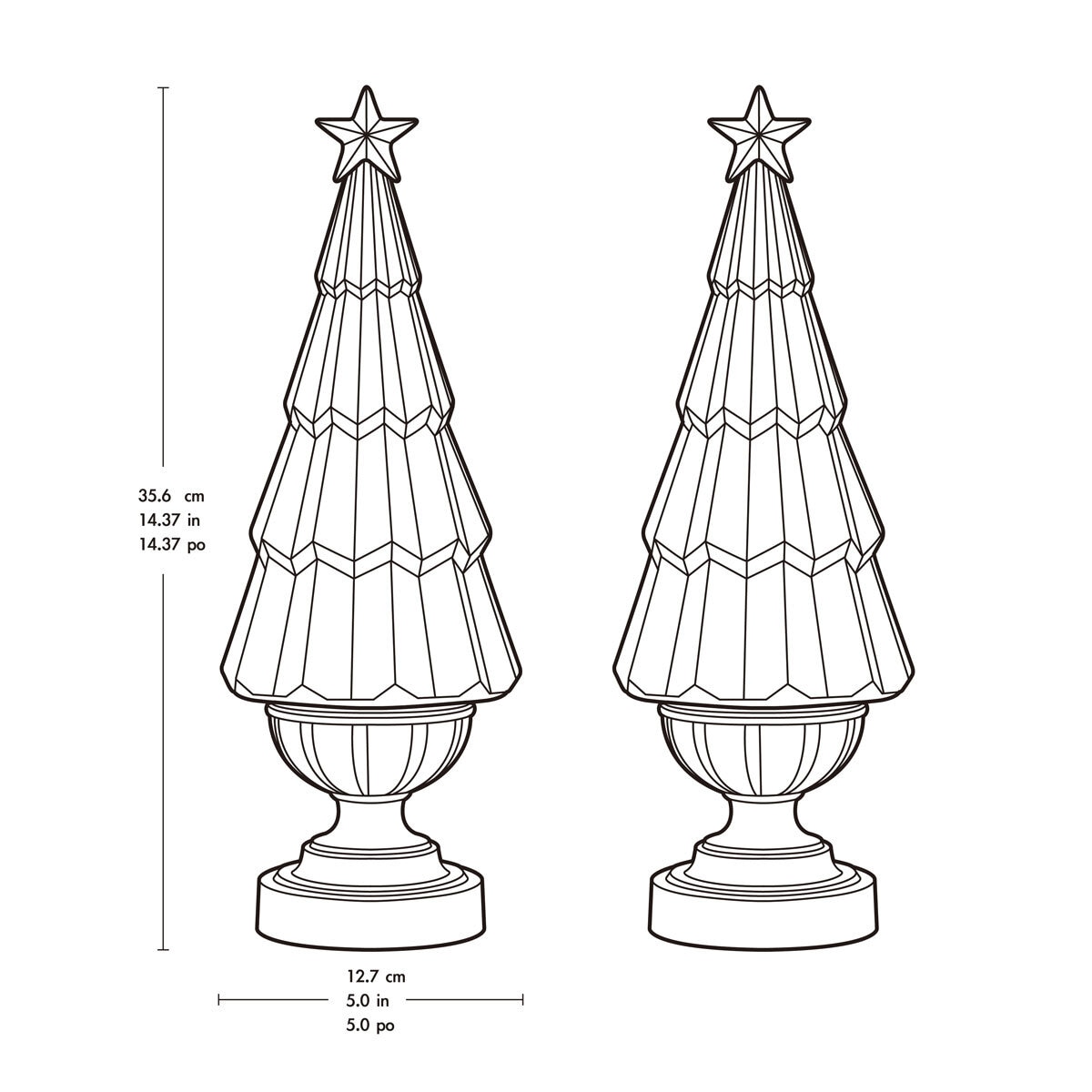 Buy set of 2 Lighted Glitter 14" Item Dimensions at costco.co.uk