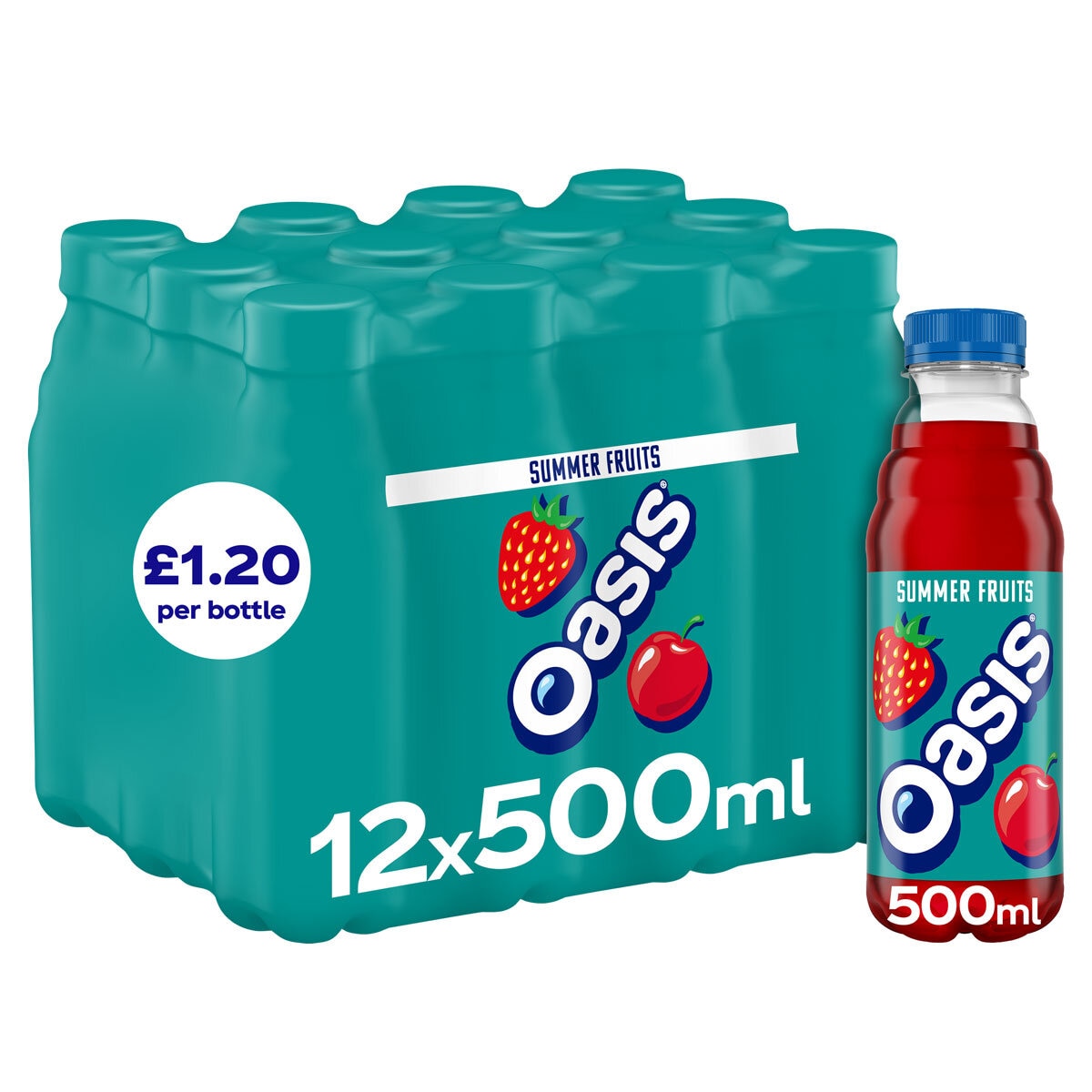 Oasis Summer Fruits PMP £1.20, 12 x 500ml