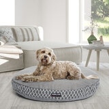 Kirkland Signature Round Pet Bed in Geometric Grey, 42"