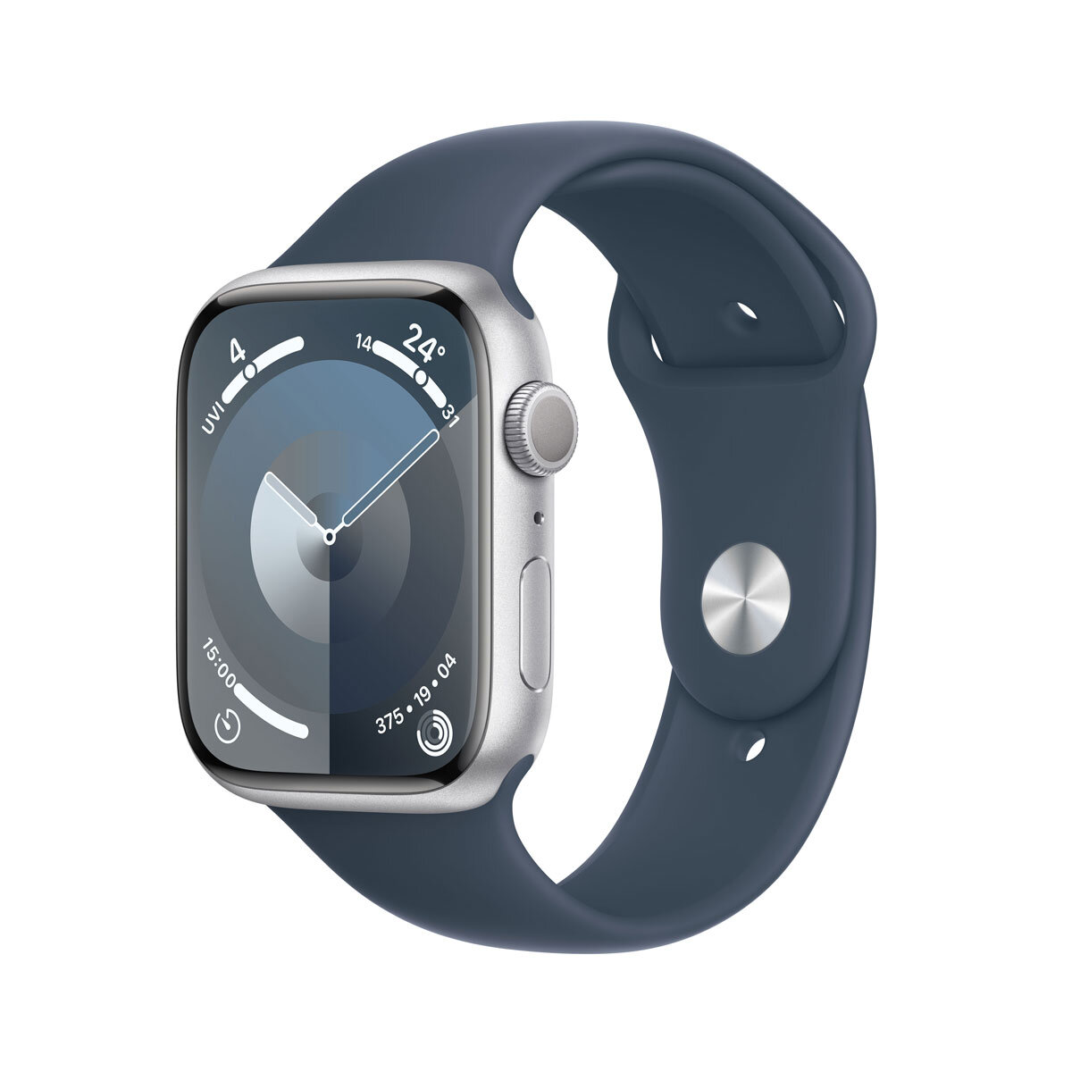 Buy Apple Watch Series 9 GPS, 41mm Silver Aluminium Case with Silver Sport Band - M/L, MRHV3QA/A