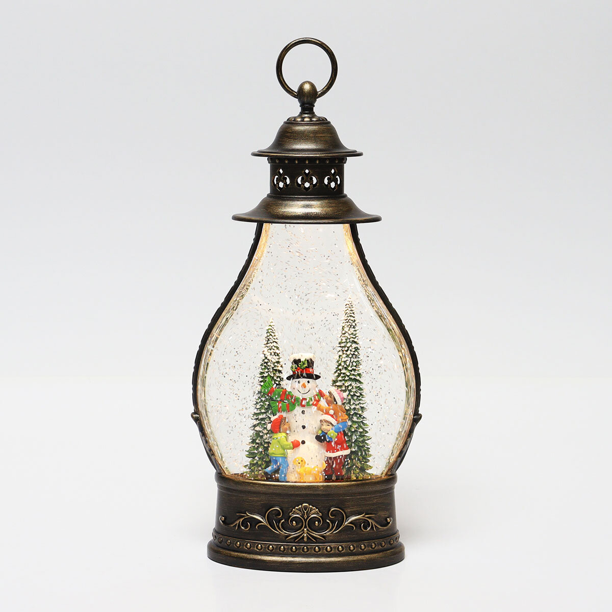 Holiday Scene Lantern In Snowman Scene cut out image