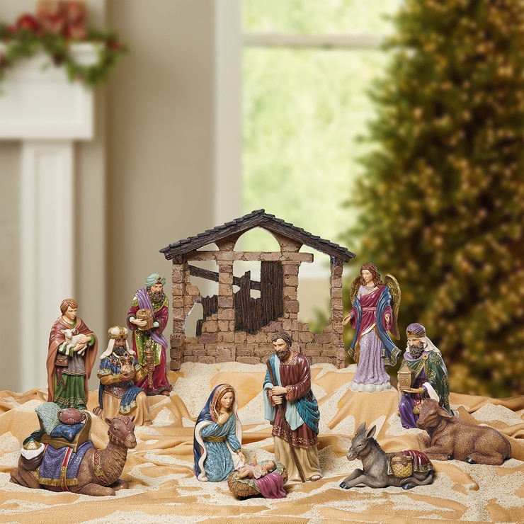 Kirkland Signature Table Top Christmas 13 Piece Nativity Set | Costco UK