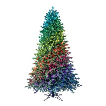 7.5ft (2.3) Christmas Tree With 600 Twinkly RGB LED Lights 