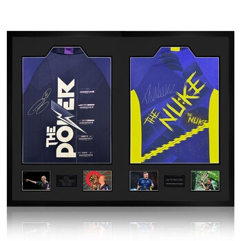 Luke Littler & Phil Taylor Signed Framed Shirt, including 2 Photos