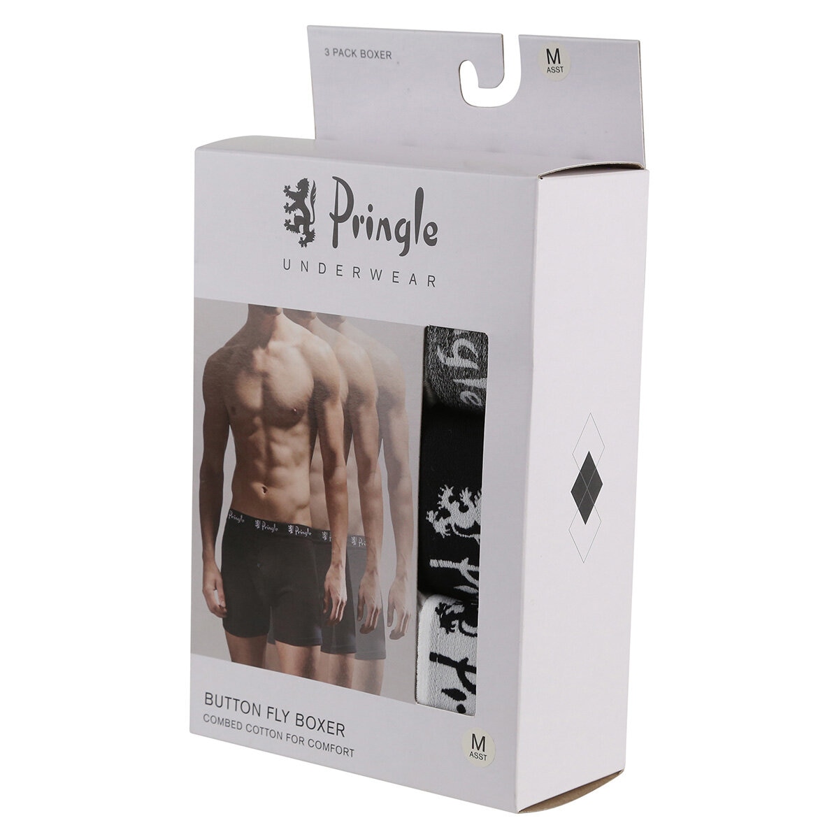 Pringle 2 x 3 Pack William Men's Button Boxer Shorts in Assorted Colours