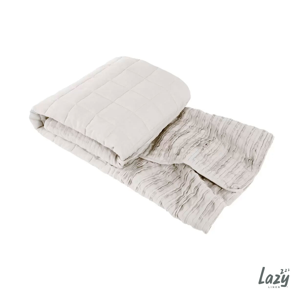 Lazy Linen 100% Washed Linen Throw in White