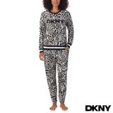 DKNY Ladies Fleece Lounge Set in Animal Print