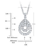 0.50ctw Round Brilliant Cut Diamond Drop Pendant, 14ct White Gold