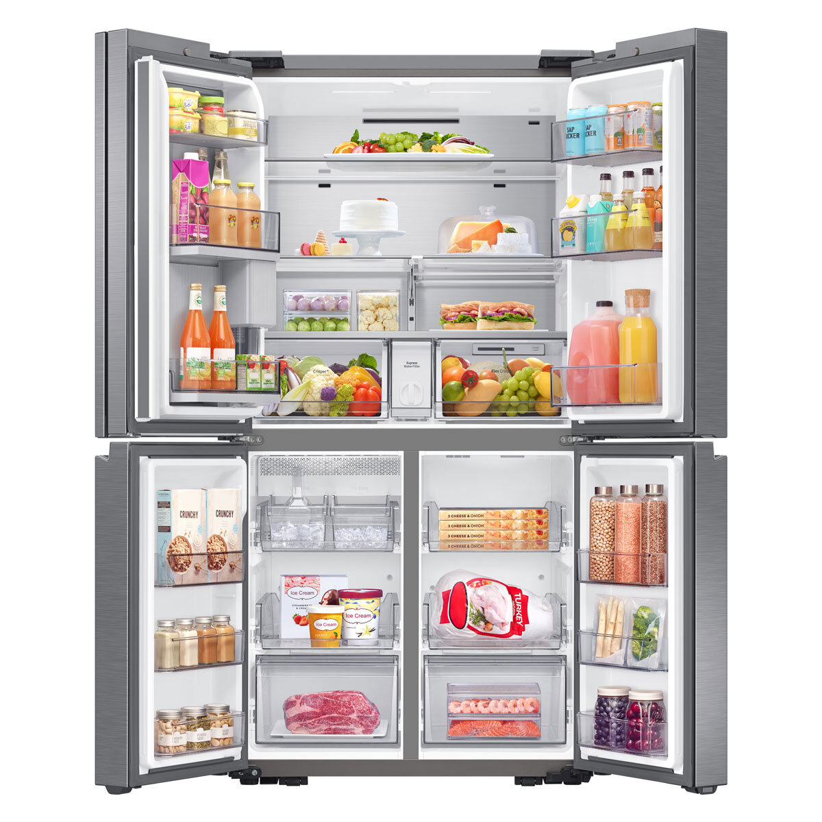 Samsung RF65A967FS9/EU Multi Door Fridge Freezer F rated in Matte Stainless