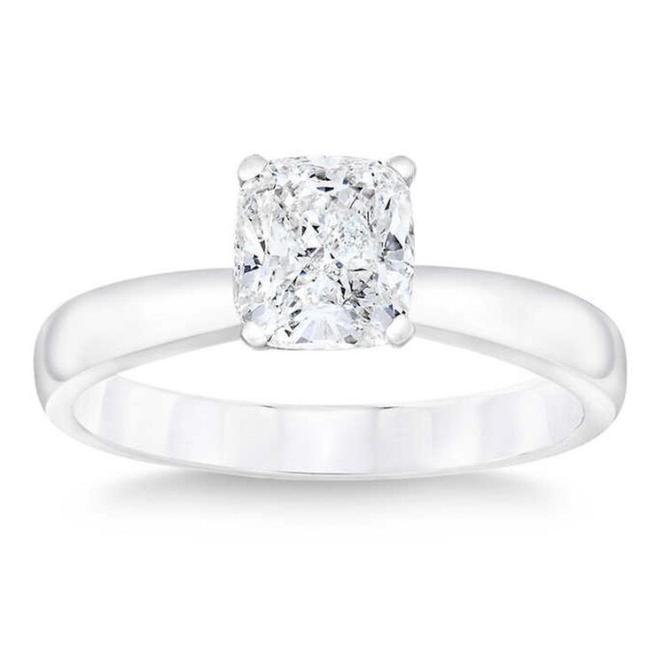 1.0ct Cushion Cut Diamond Ring, Platinum | Costco UK