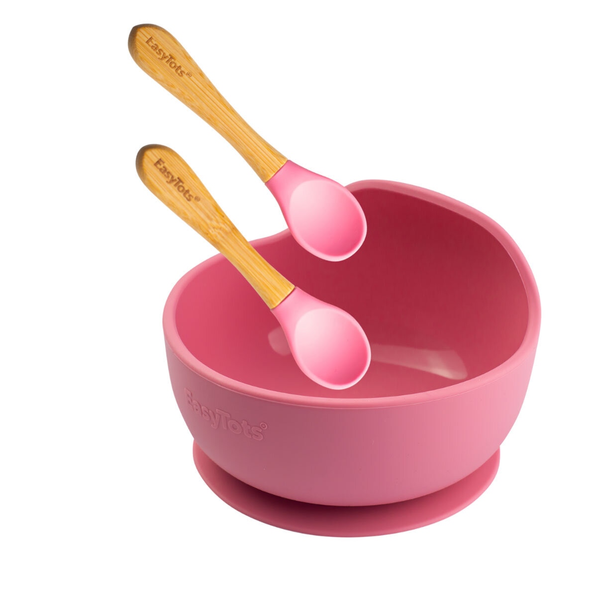 EasyTots Suction Bowl with Bamboo Spoons in 5 Colours